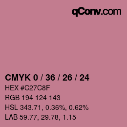 Color code: CMYK 0 / 36 / 26 / 24 | qconv.com