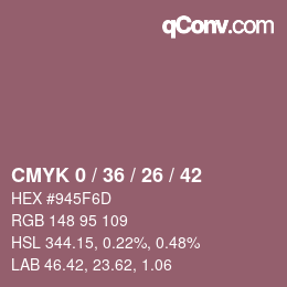 Farbcode: CMYK 0 / 36 / 26 / 42 | qconv.com