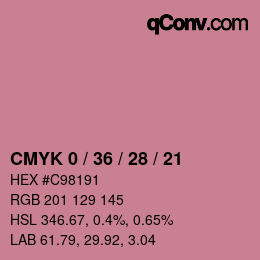 Color code: CMYK 0 / 36 / 28 / 21 | qconv.com