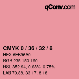 カラーコード: CMYK 0 / 36 / 32 / 8 | qconv.com