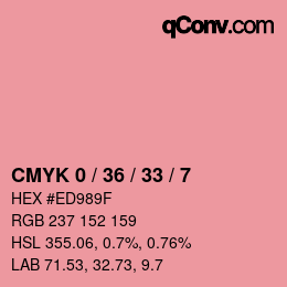 カラーコード: CMYK 0 / 36 / 33 / 7 | qconv.com