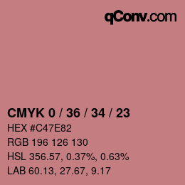 颜色代码: CMYK 0 / 36 / 34 / 23 | qconv.com