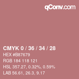Color code: CMYK 0 / 36 / 34 / 28 | qconv.com