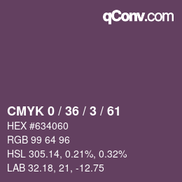カラーコード: CMYK 0 / 36 / 3 / 61 | qconv.com