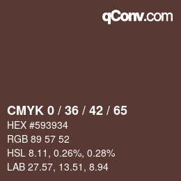 Color code: CMYK 0 / 36 / 42 / 65 | qconv.com