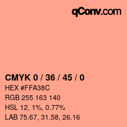 Código de color: CMYK 0 / 36 / 45 / 0 | qconv.com