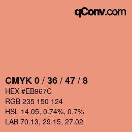 カラーコード: CMYK 0 / 36 / 47 / 8 | qconv.com