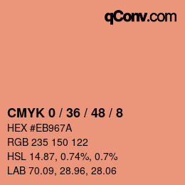 Color code: CMYK 0 / 36 / 48 / 8 | qconv.com