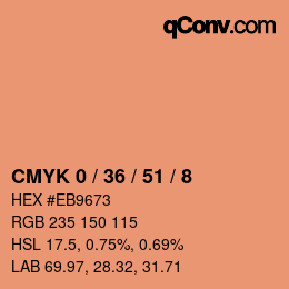 颜色代码: CMYK 0 / 36 / 51 / 8 | qconv.com