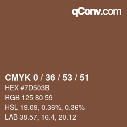 Color code: CMYK 0 / 36 / 53 / 51 | qconv.com