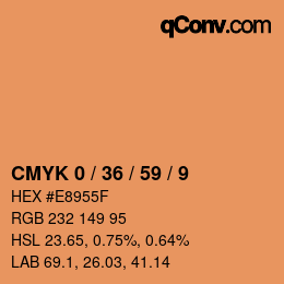 Code couleur: CMYK 0 / 36 / 59 / 9 | qconv.com