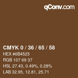 颜色代码: CMYK 0 / 36 / 65 / 58 | qconv.com