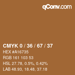 Color code: CMYK 0 / 36 / 67 / 37 | qconv.com