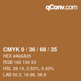 颜色代码: CMYK 0 / 36 / 68 / 35 | qconv.com