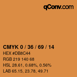 颜色代码: CMYK 0 / 36 / 69 / 14 | qconv.com