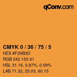 Código de color: CMYK 0 / 36 / 75 / 5 | qconv.com