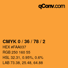 Color code: CMYK 0 / 36 / 78 / 2 | qconv.com