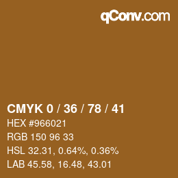 颜色代码: CMYK 0 / 36 / 78 / 41 | qconv.com