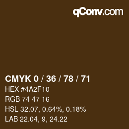 Color code: CMYK 0 / 36 / 78 / 71 | qconv.com