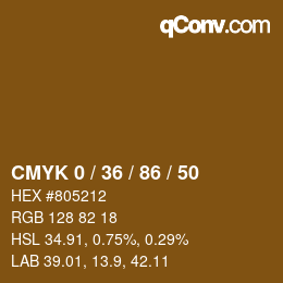 カラーコード: CMYK 0 / 36 / 86 / 50 | qconv.com