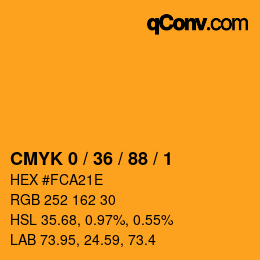 Color code: CMYK 0 / 36 / 88 / 1 | qconv.com