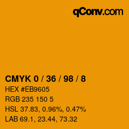 カラーコード: CMYK 0 / 36 / 98 / 8 | qconv.com