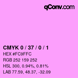 カラーコード: CMYK 0 / 37 / 0 / 1 | qconv.com