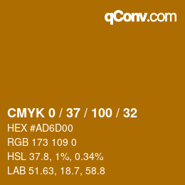 Color code: CMYK 0 / 37 / 100 / 32 | qconv.com