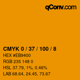 カラーコード: CMYK 0 / 37 / 100 / 8 | qconv.com