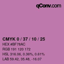 カラーコード: CMYK 0 / 37 / 10 / 25 | qconv.com