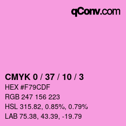 カラーコード: CMYK 0 / 37 / 10 / 3 | qconv.com