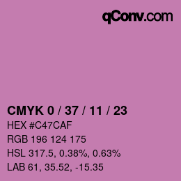カラーコード: CMYK 0 / 37 / 11 / 23 | qconv.com