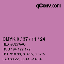 カラーコード: CMYK 0 / 37 / 11 / 24 | qconv.com
