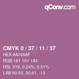 カラーコード: CMYK 0 / 37 / 11 / 37 | qconv.com