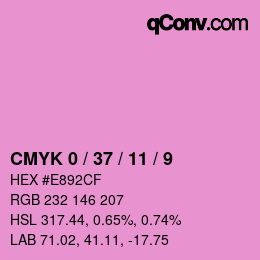 カラーコード: CMYK 0 / 37 / 11 / 9 | qconv.com