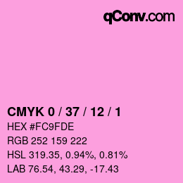 カラーコード: CMYK 0 / 37 / 12 / 1 | qconv.com