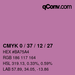 カラーコード: CMYK 0 / 37 / 12 / 27 | qconv.com