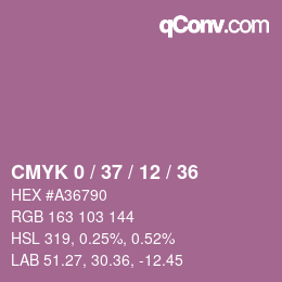 颜色代码: CMYK 0 / 37 / 12 / 36 | qconv.com