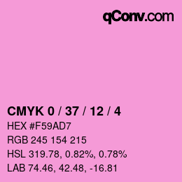 カラーコード: CMYK 0 / 37 / 12 / 4 | qconv.com