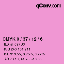 颜色代码: CMYK 0 / 37 / 12 / 6 | qconv.com