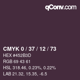 カラーコード: CMYK 0 / 37 / 12 / 73 | qconv.com