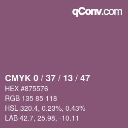 Color code: CMYK 0 / 37 / 13 / 47 | qconv.com
