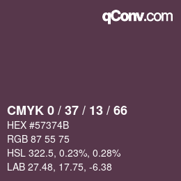 カラーコード: CMYK 0 / 37 / 13 / 66 | qconv.com