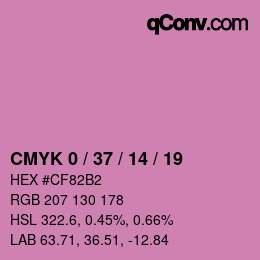 カラーコード: CMYK 0 / 37 / 14 / 19 | qconv.com