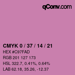 颜色代码: CMYK 0 / 37 / 14 / 21 | qconv.com