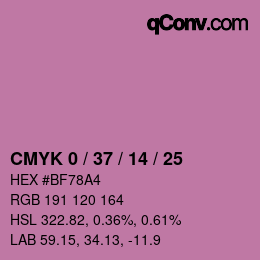 Color code: CMYK 0 / 37 / 14 / 25 | qconv.com