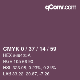 颜色代码: CMYK 0 / 37 / 14 / 59 | qconv.com