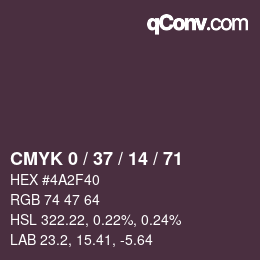 Color code: CMYK 0 / 37 / 14 / 71 | qconv.com