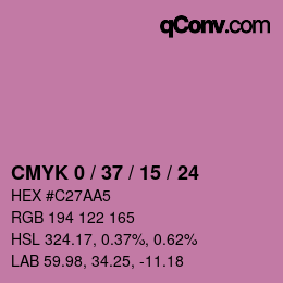 カラーコード: CMYK 0 / 37 / 15 / 24 | qconv.com