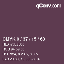 Color code: CMYK 0 / 37 / 15 / 63 | qconv.com